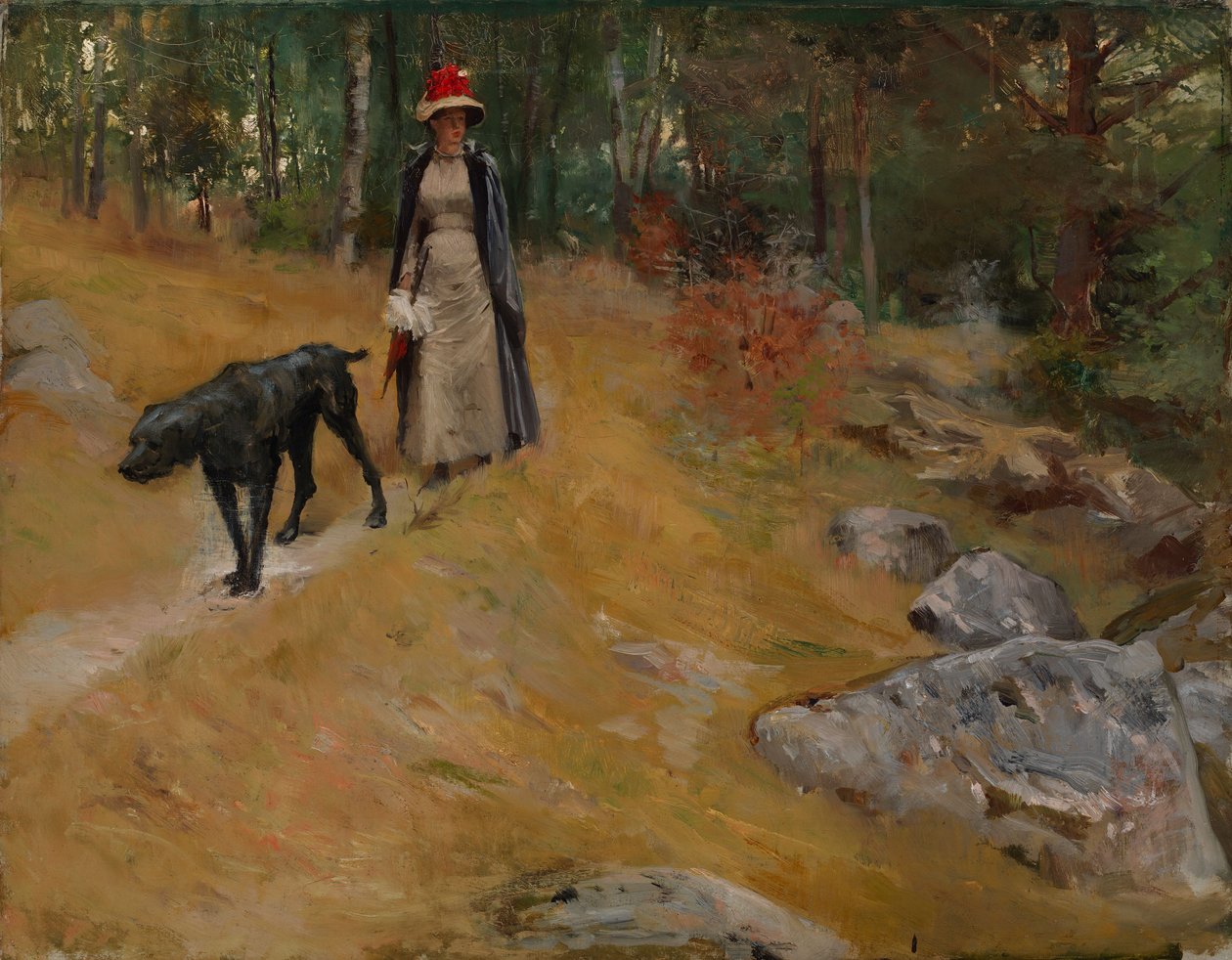 Na skarpie nad brzegiem (Annie Edelfelt z psem) autorstwa Albert Edelfelt