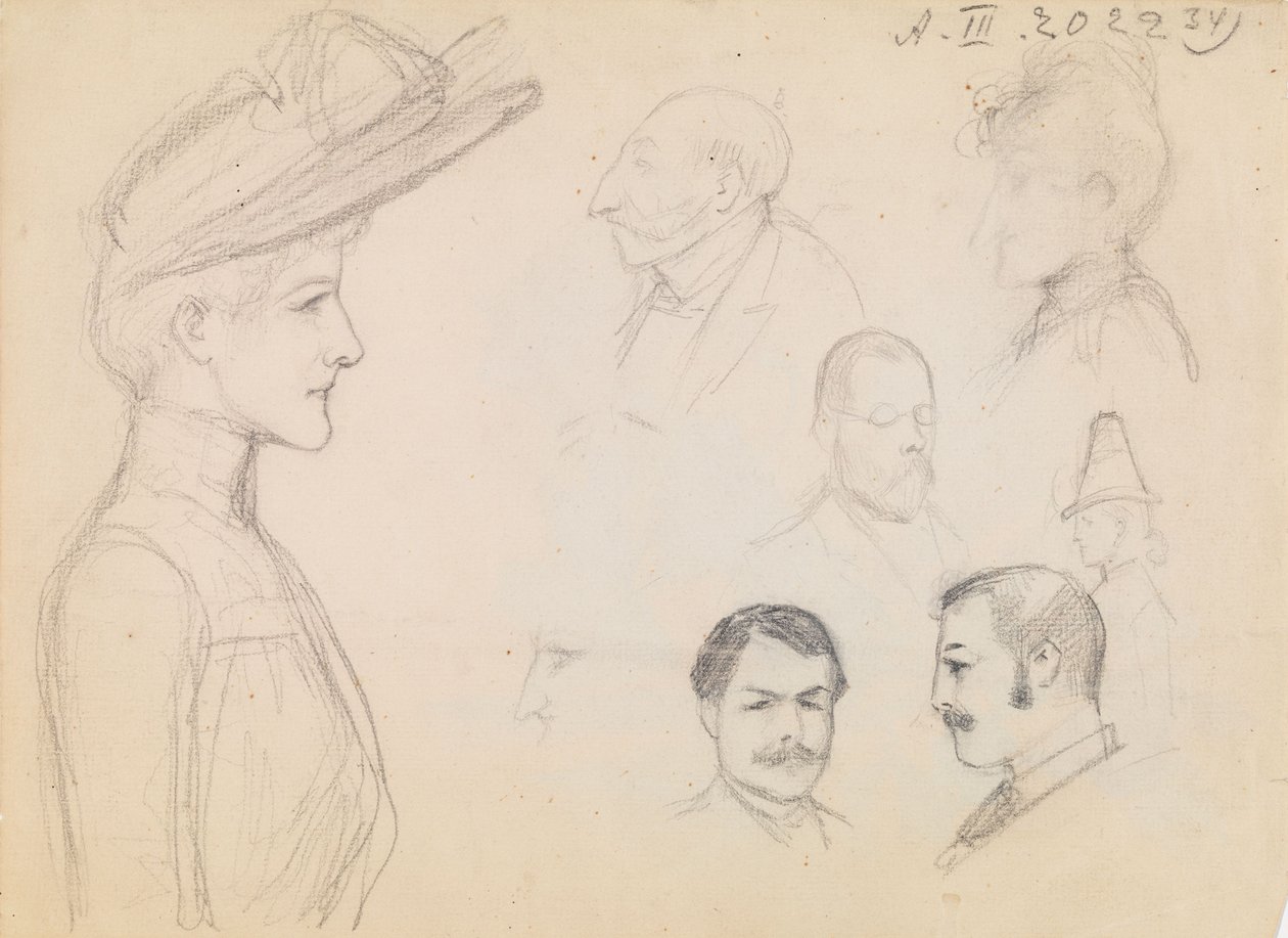 Studium portretowe (verso begonie) autorstwa Albert Edelfelt