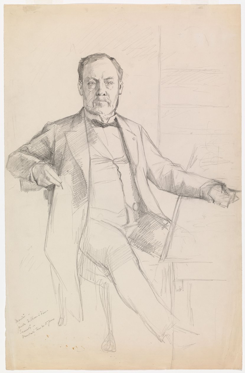 Portret Louisa Pasteura, szkic autorstwa Albert Edelfelt