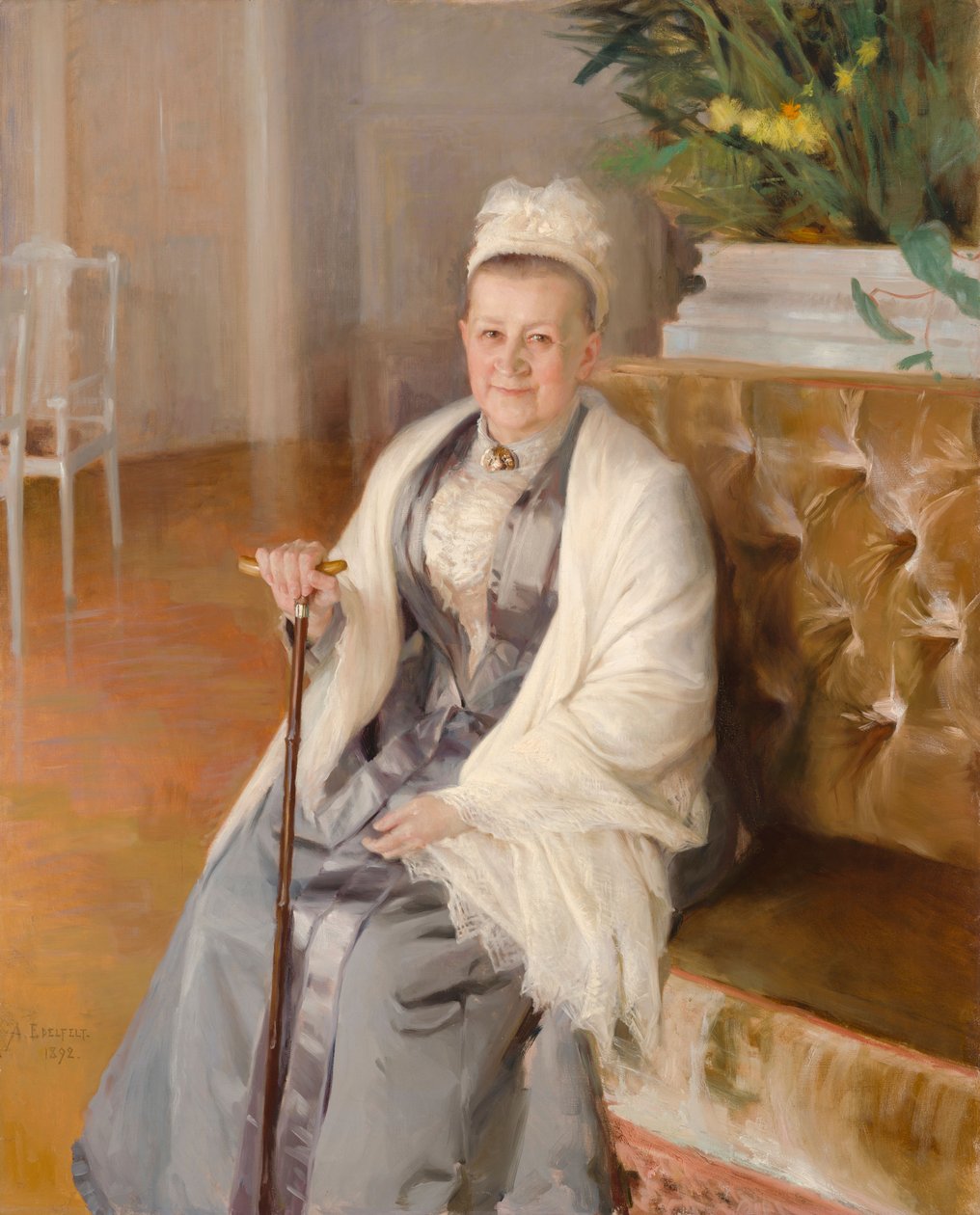 Portret pani Anny Sinebrychoff autorstwa Albert Edelfelt