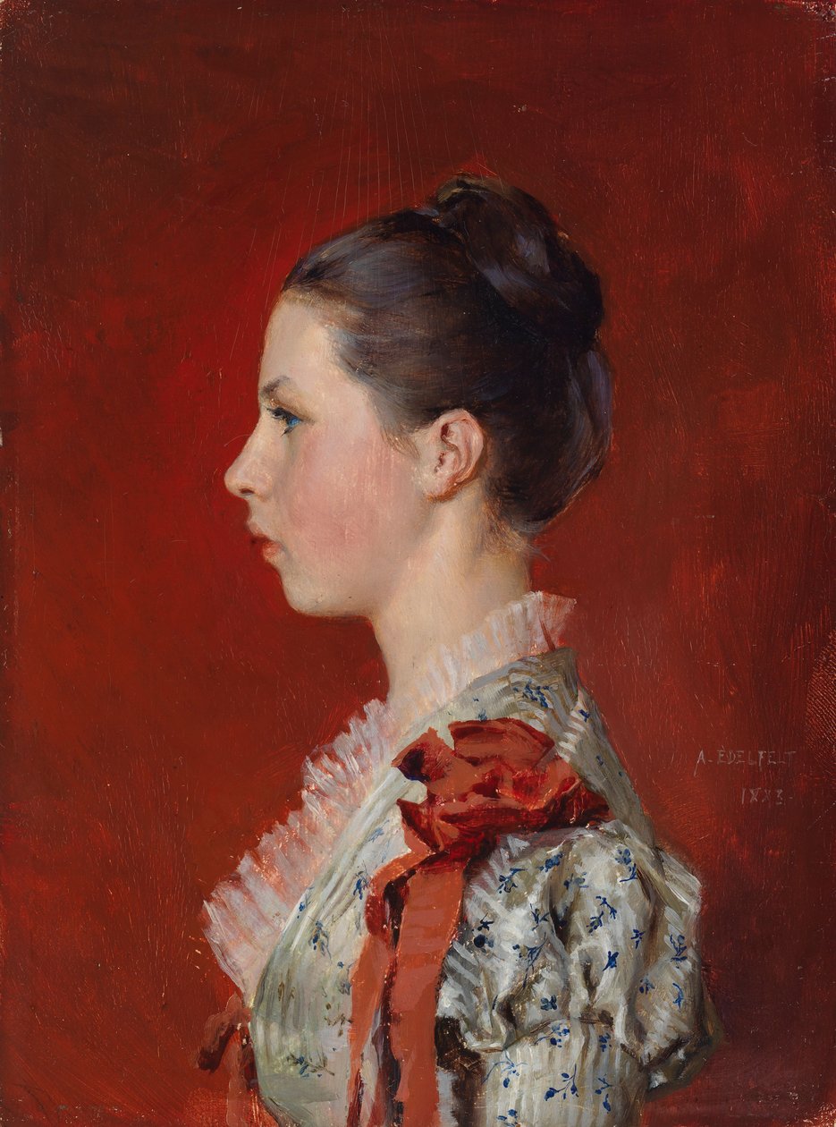 Portret siostry artysty, Annie Edelfelt autorstwa Albert Edelfelt