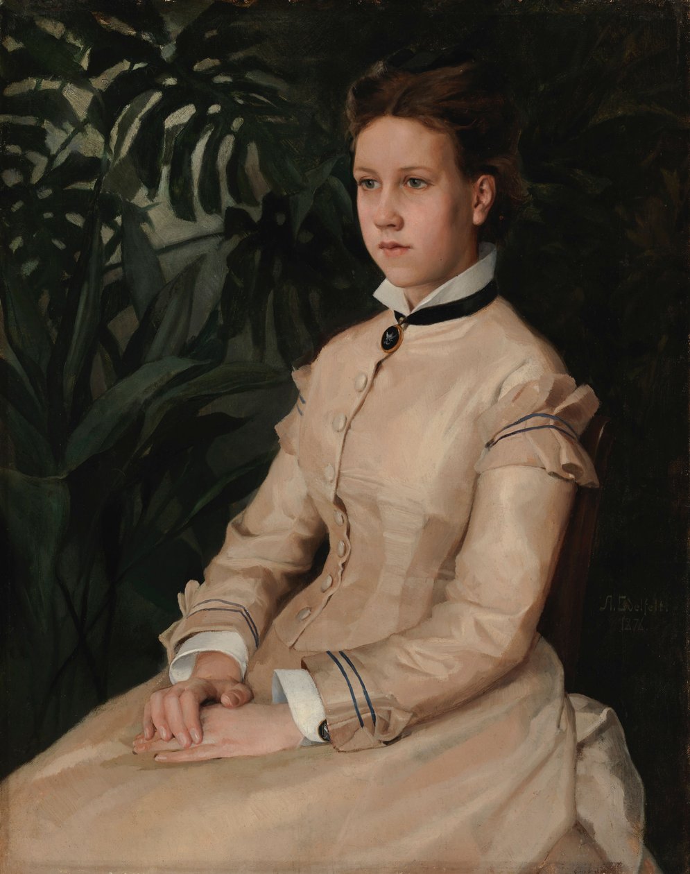 Portret siostry artysty, Ellen Edelfelt autorstwa Albert Edelfelt