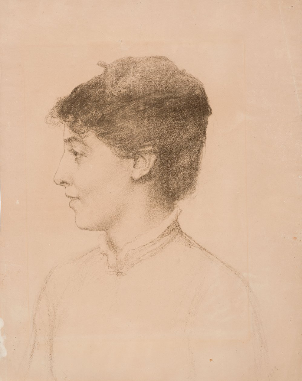 Portret żony artysty, Ellan Edelfelt, z profilu autorstwa Albert Edelfelt