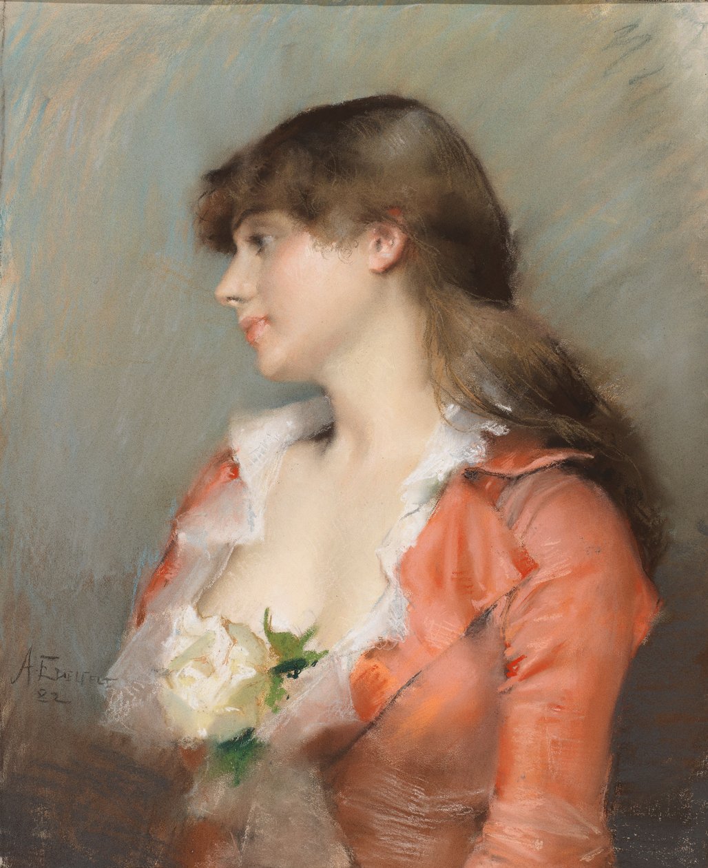 Portret młodej kobiety autorstwa Albert Edelfelt