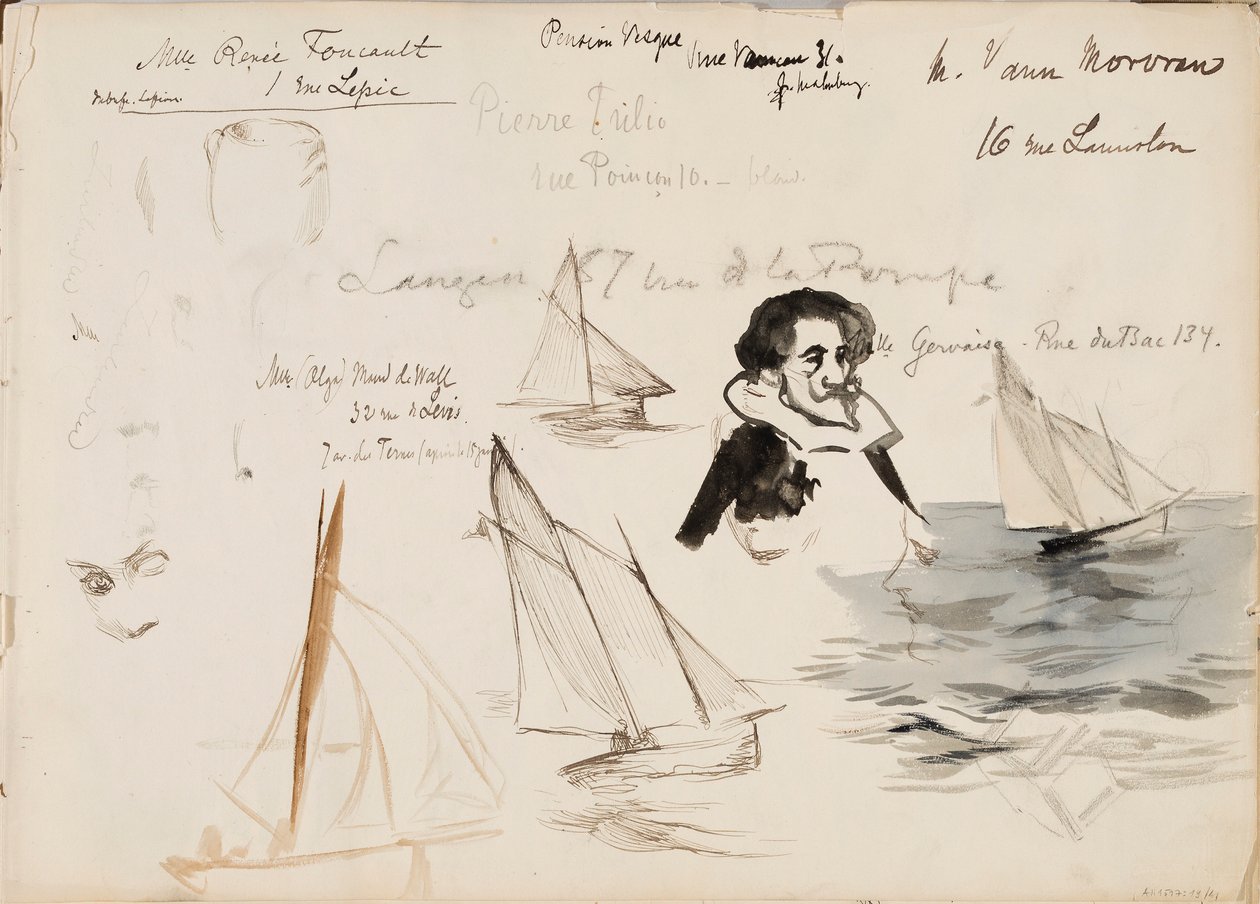 Żaglówki i postacie autorstwa Albert Edelfelt