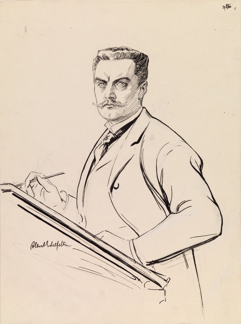 Autoportret przy biurku autorstwa Albert Edelfelt