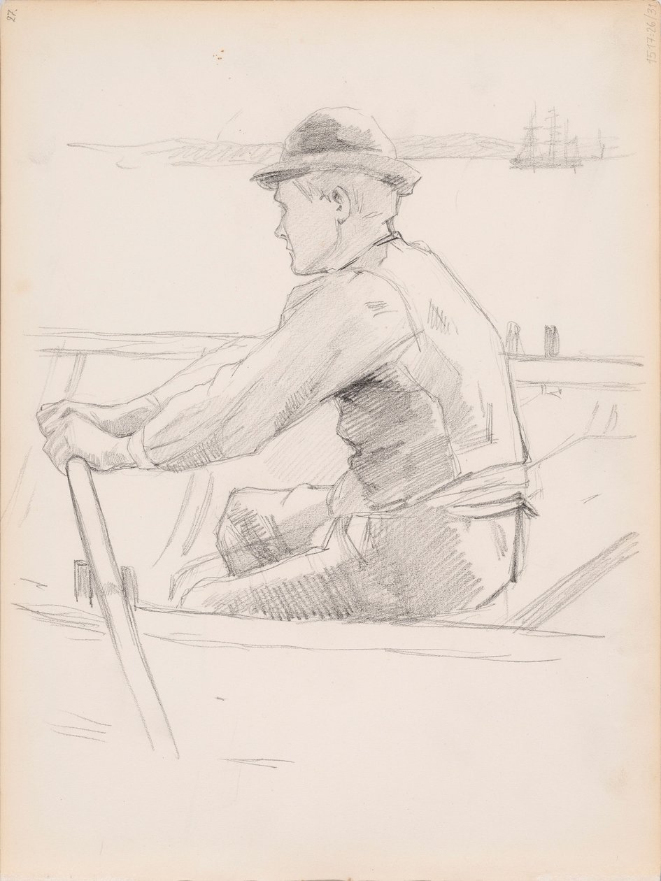 Szkic przedstawiający przenoszenie trumny dziecka (Pogrzeb dziecka) autorstwa Albert Edelfelt