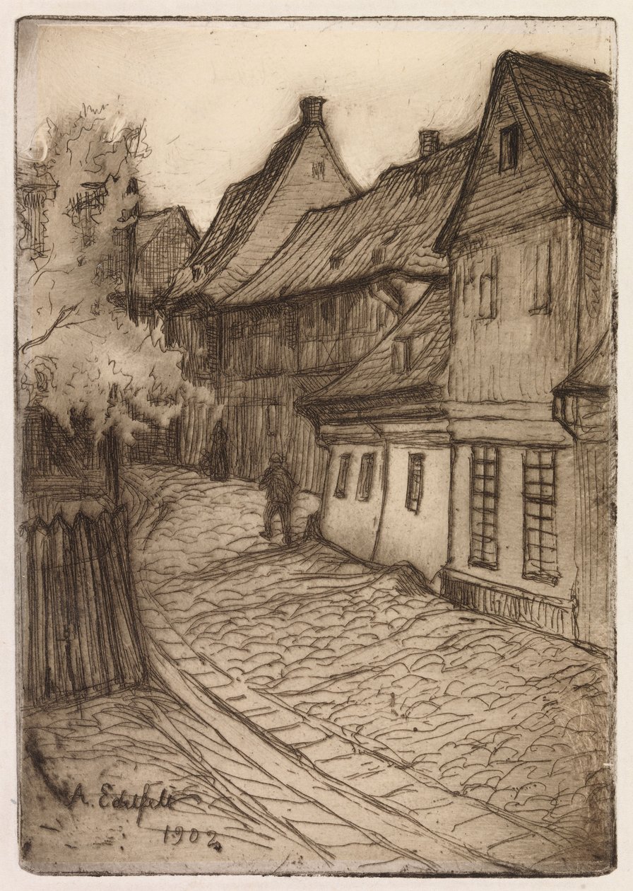 Ulica w Goslarze, Harz autorstwa Albert Edelfelt