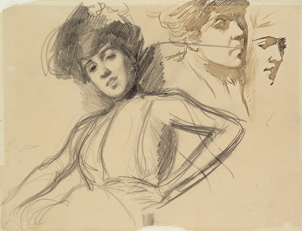 Trzy szkice do portretu autorstwa Albert Edelfelt