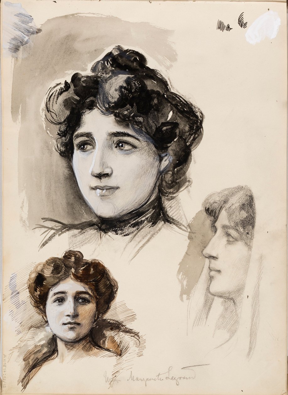 Mme Marguerite Legrand, szkice autorstwa Albert Edelfelt