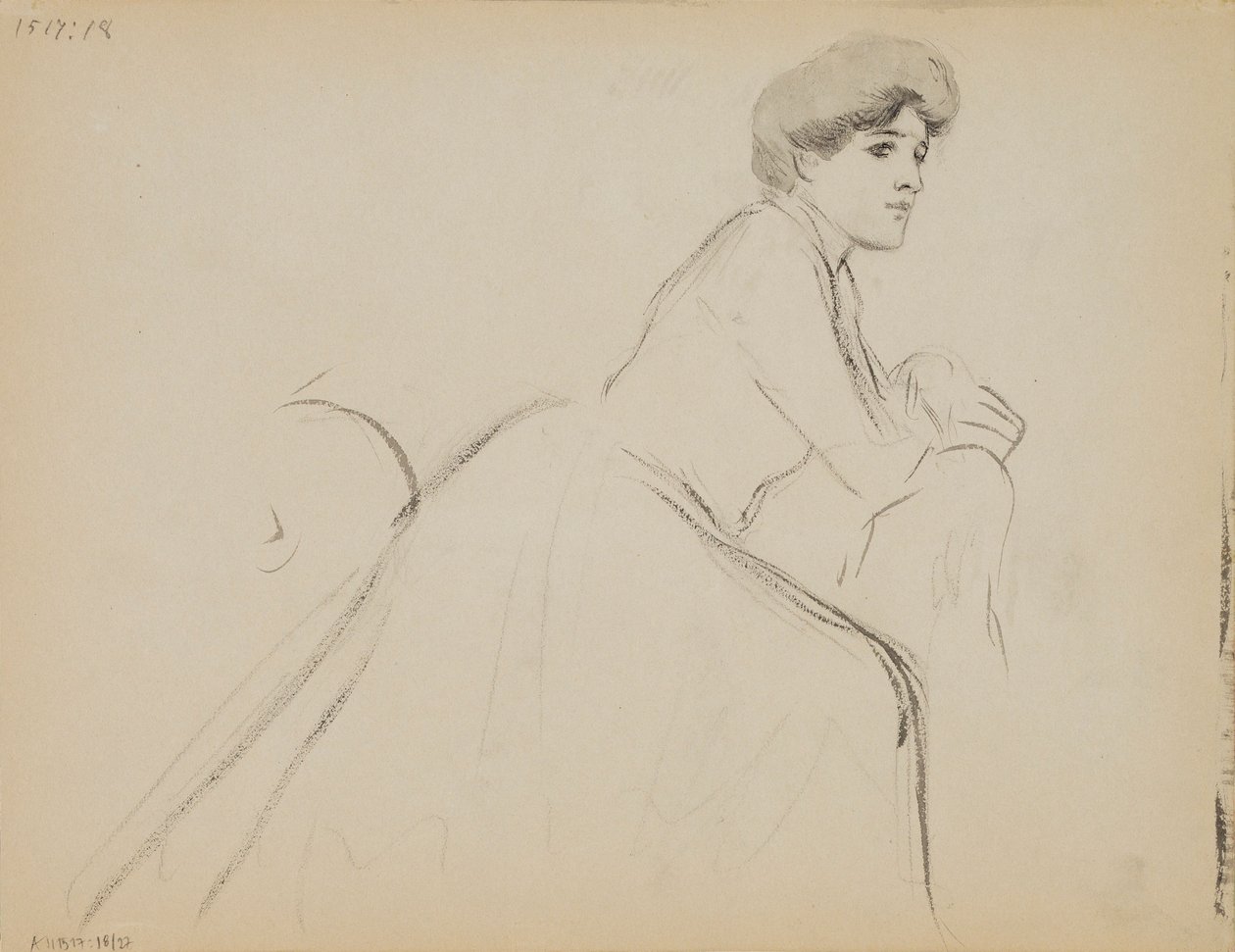 Siedząca kobieta, profil autorstwa Albert Edelfelt