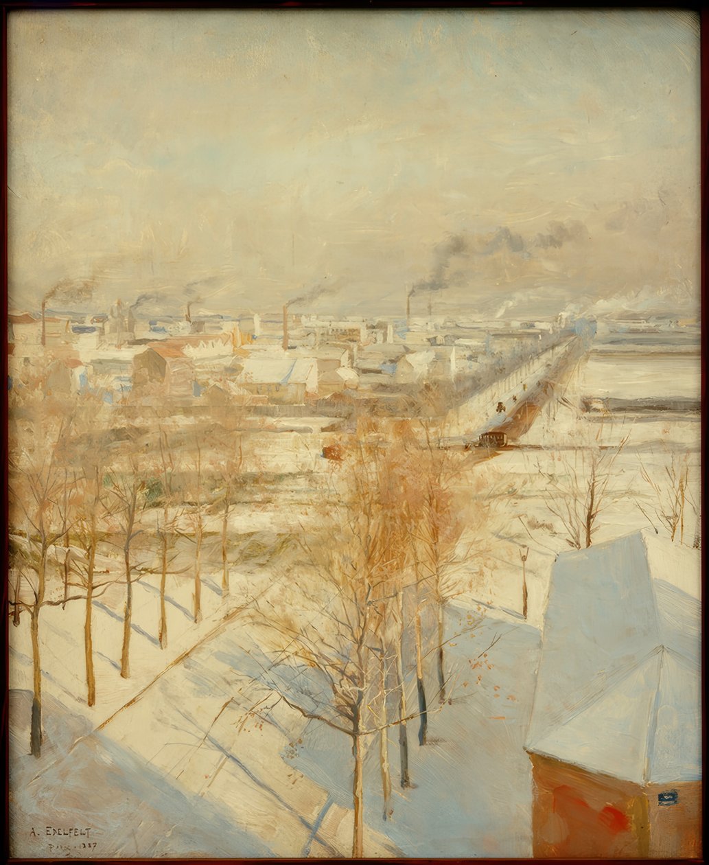 Śnieżny Paryż autorstwa Albert Gustaf Aristides Edelfelt