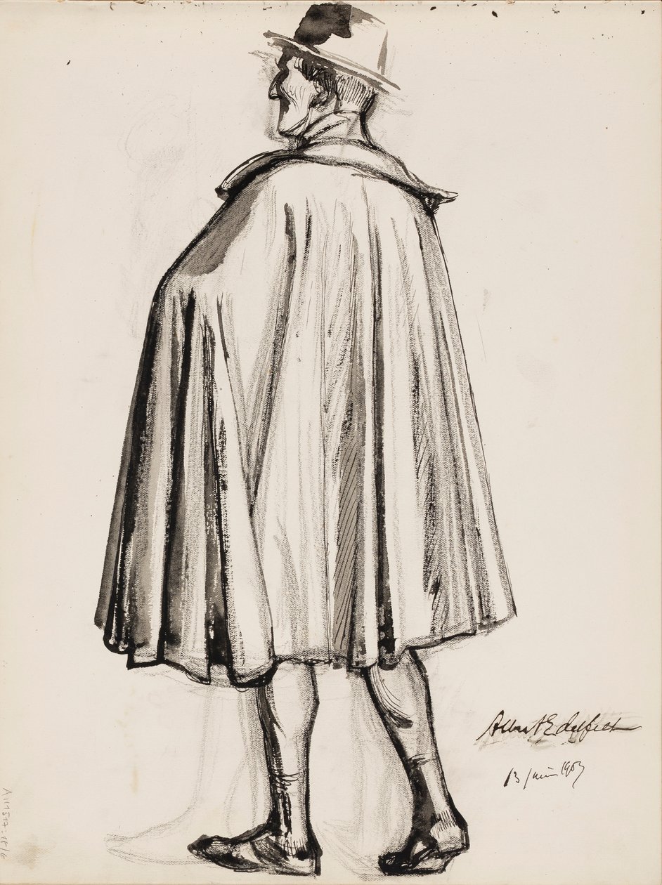 Mężczyzna w pelerynie autorstwa Albert Edelfelt
