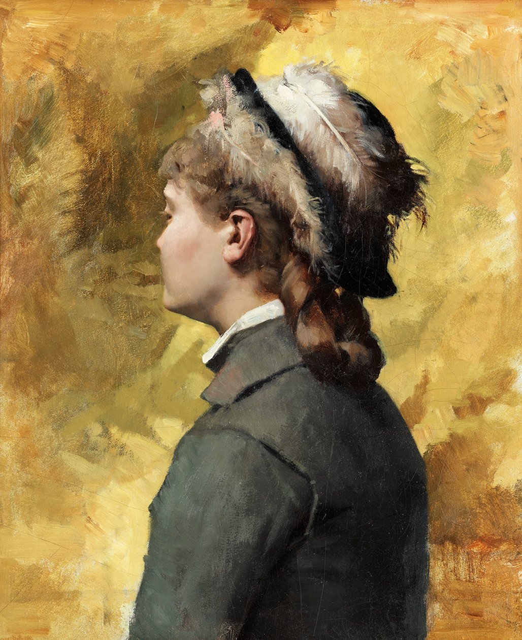 Młoda kobieta w szarości autorstwa Albert Gustaf Aristides Edelfelt