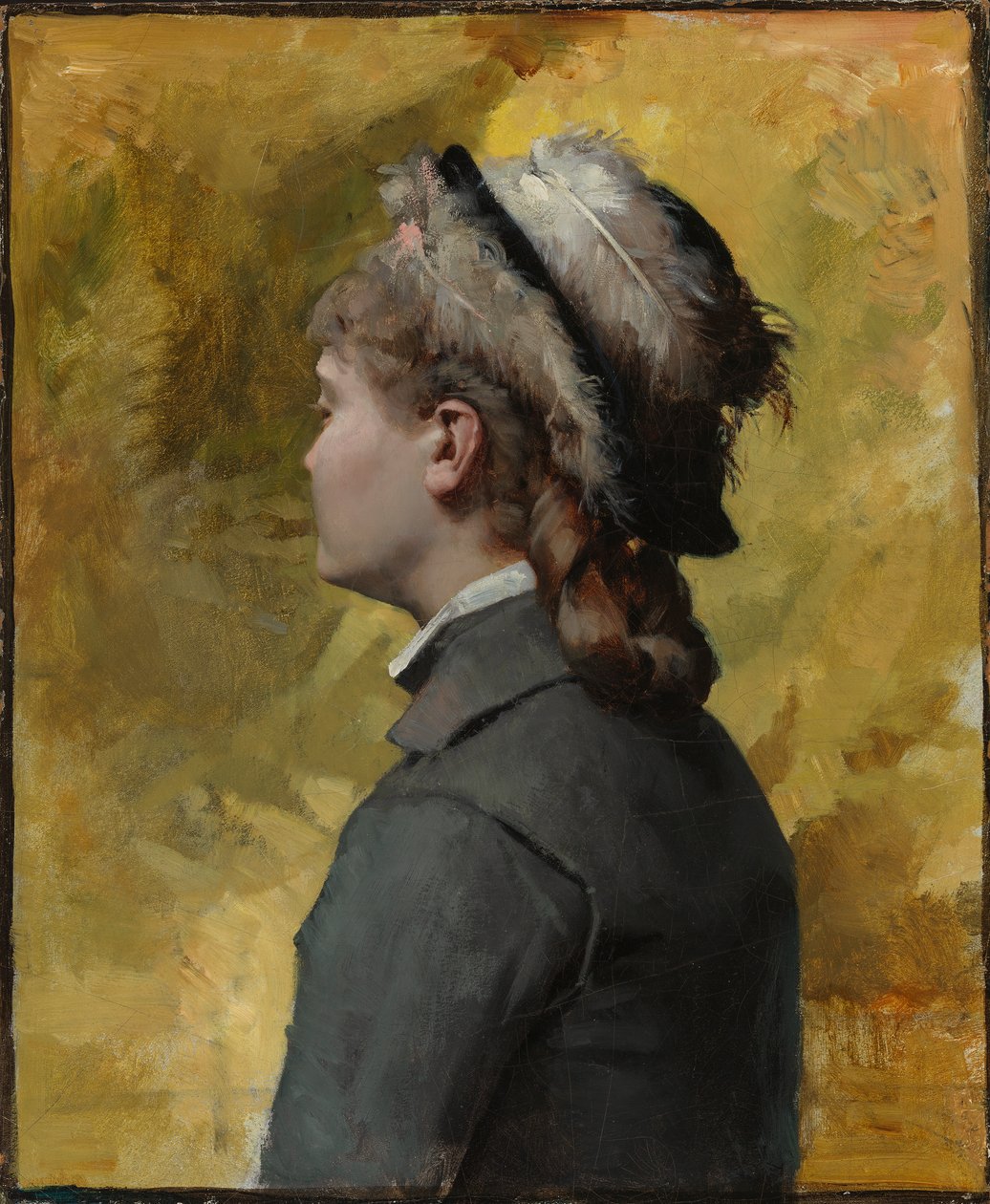 Młoda kobieta w szarości autorstwa Albert Edelfelt