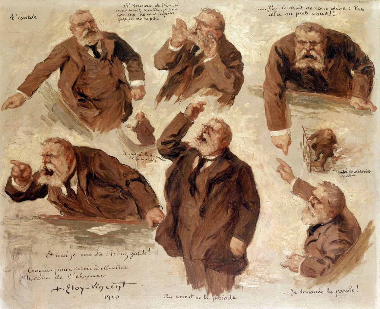 Różne wypowiedzi Jeana Jauresa, 1910 autorstwa Albert Eloy Vincent