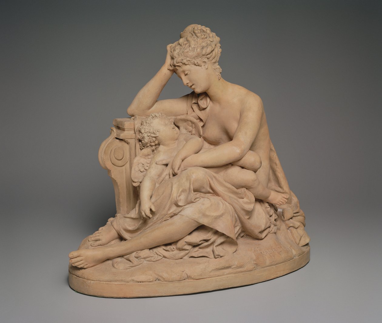 Wenus i miłość, c.1864 (terakota) autorstwa Albert Ernest Carrier Belleuse