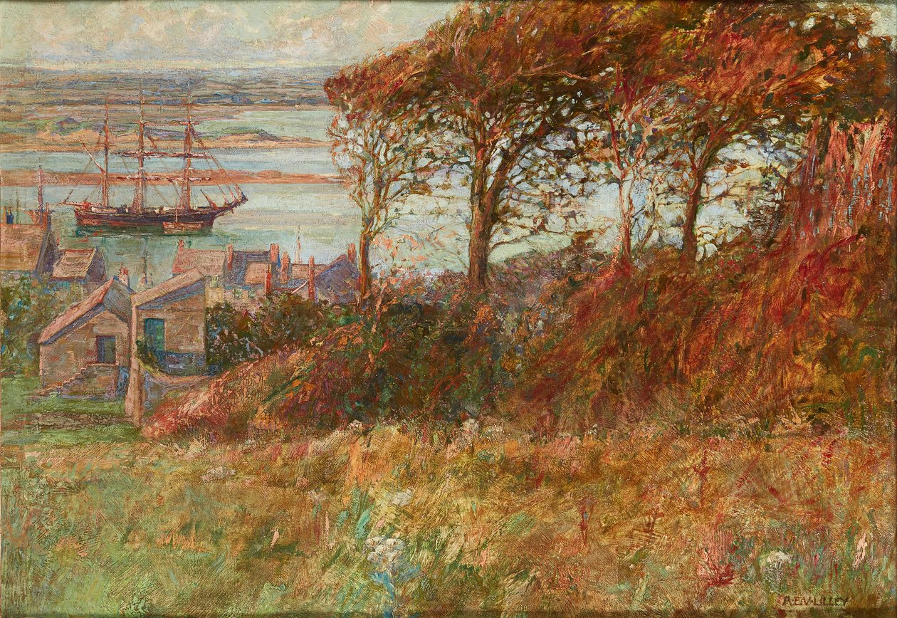 Zagajnik nad portem jesienią (olej na płótnie) autorstwa Albert Ernest Victor Lilley