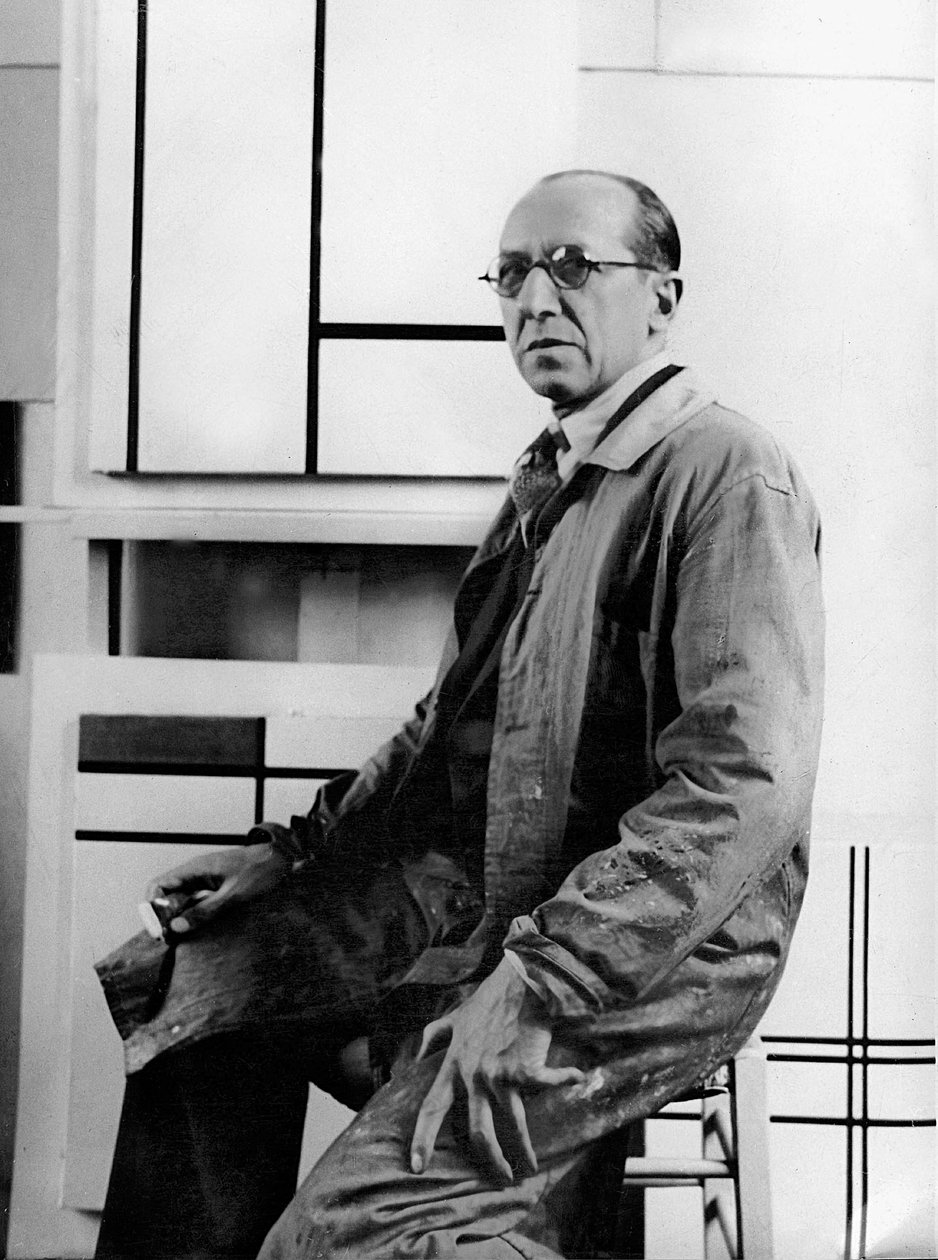 Piet Mondrian em seu estúdio na 26 avenue du Departpolish autorstwa Albert Eugene Gallatin