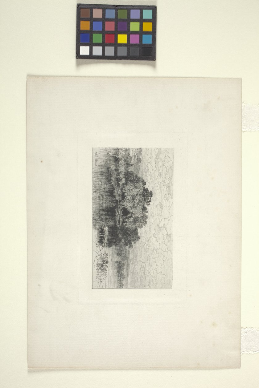 Krajobraz z jeziorem (tusz) autorstwa Albert Fitch Bellows