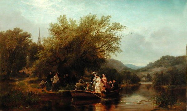 Dzień życia, czyli trzy razy za rzeką: południe, wesele, ok. 1865 (olej na płótnie) autorstwa Albert Fitch Bellows