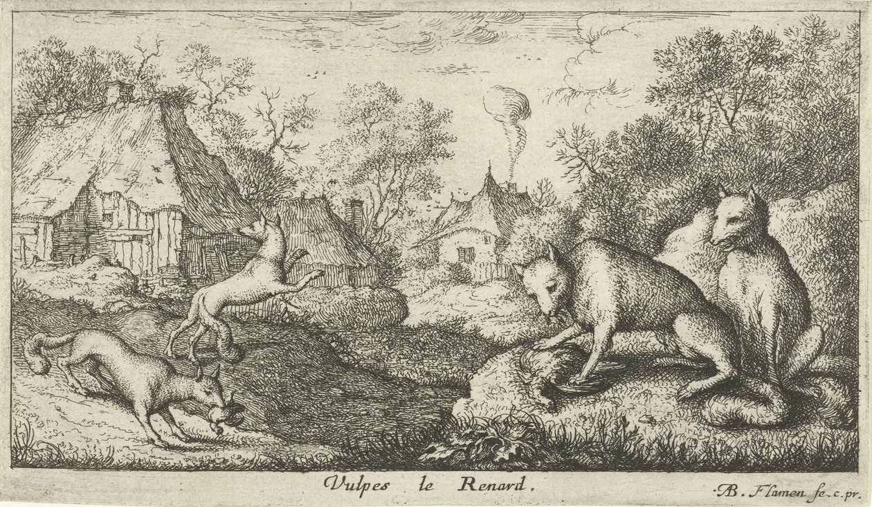 lisy Vulpes le Renard (tytuł na obiekcie) Różne gatunki zwierząt (tytuł serii) autorstwa Albert Flamen