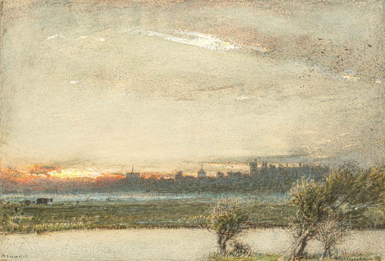 Zamek Arundel, Sussex (akwarela) autorstwa Albert Goodwin