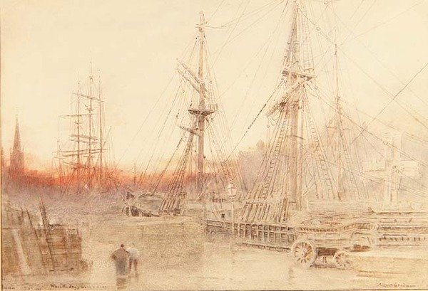 Bristol, po zakończeniu dnia pracy autorstwa Albert Goodwin