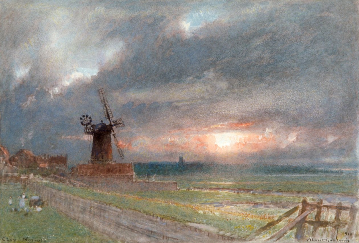 „Cley, Norfolk”, c1865-1932 autorstwa Albert Goodwin