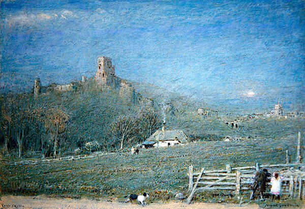 Zamek Corfe autorstwa Albert Goodwin