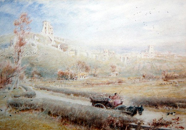 Koń i Wóz, Zamek Corfe autorstwa Albert Goodwin