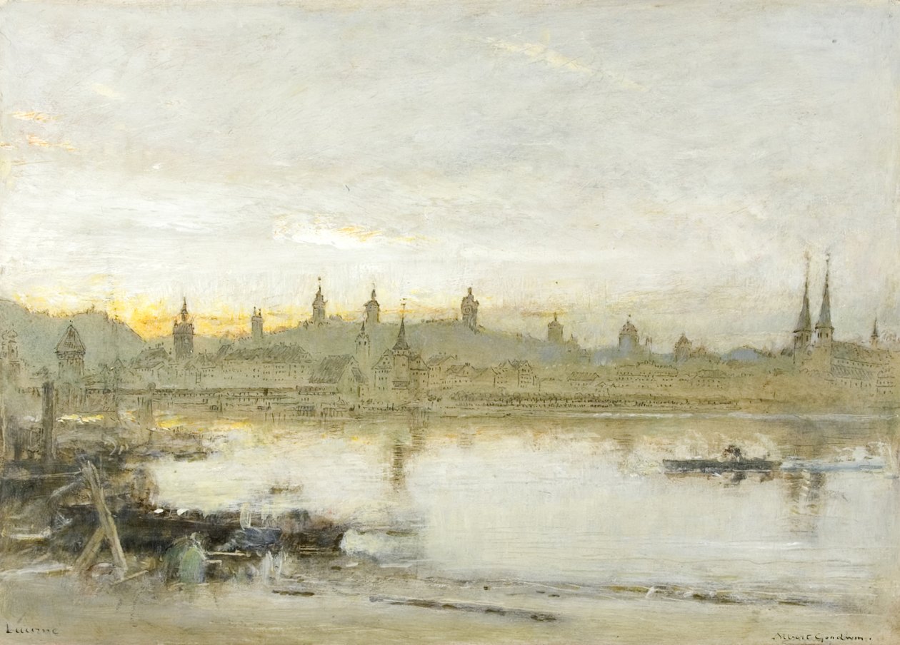 Lucerna (olej, długopis i tusz na papierze) autorstwa Albert Goodwin