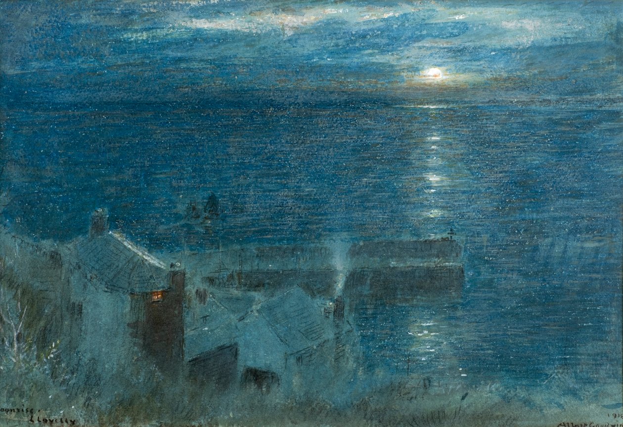 Wschód księżyca w Clovelly autorstwa Albert Goodwin
