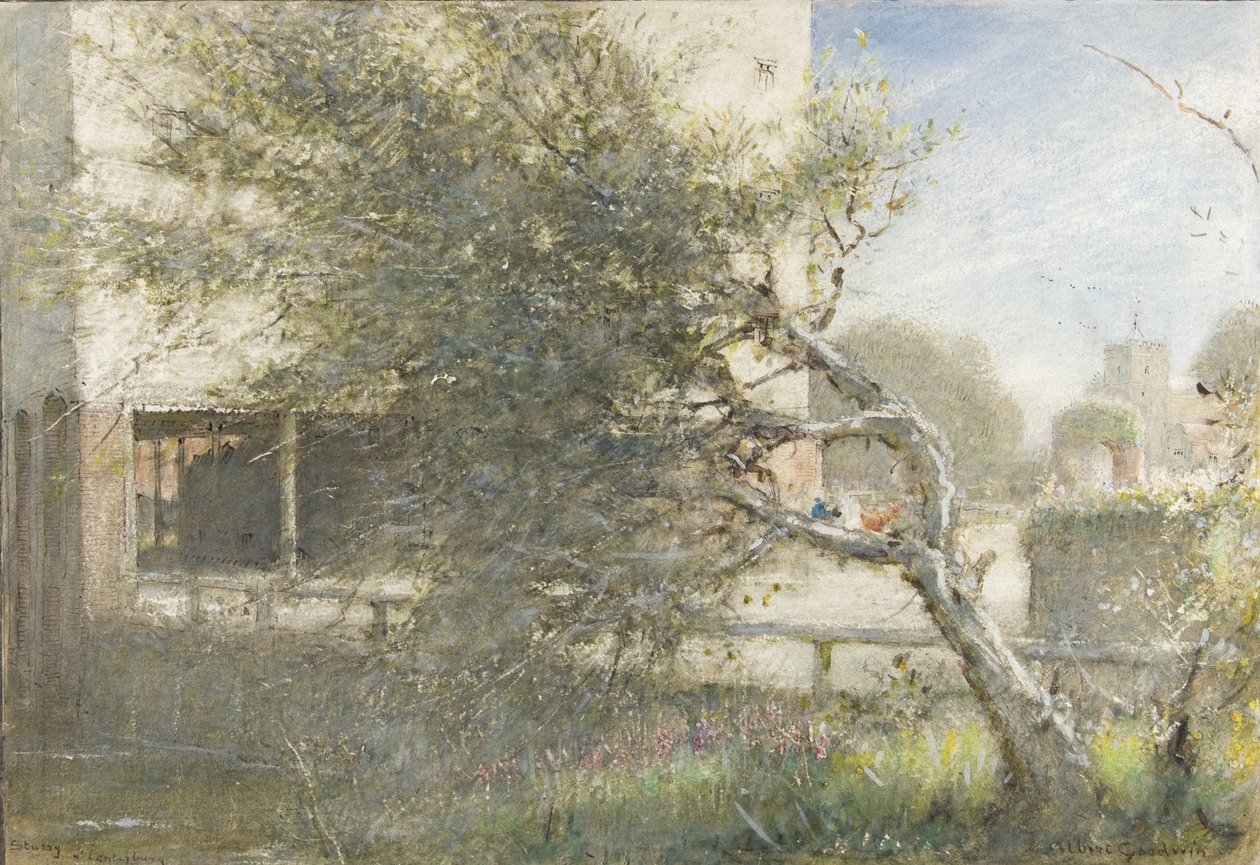 Sturry Nr Canterbury, c.1860-c.1932 (akwarela i farba do ciała na papierze) autorstwa Albert Goodwin