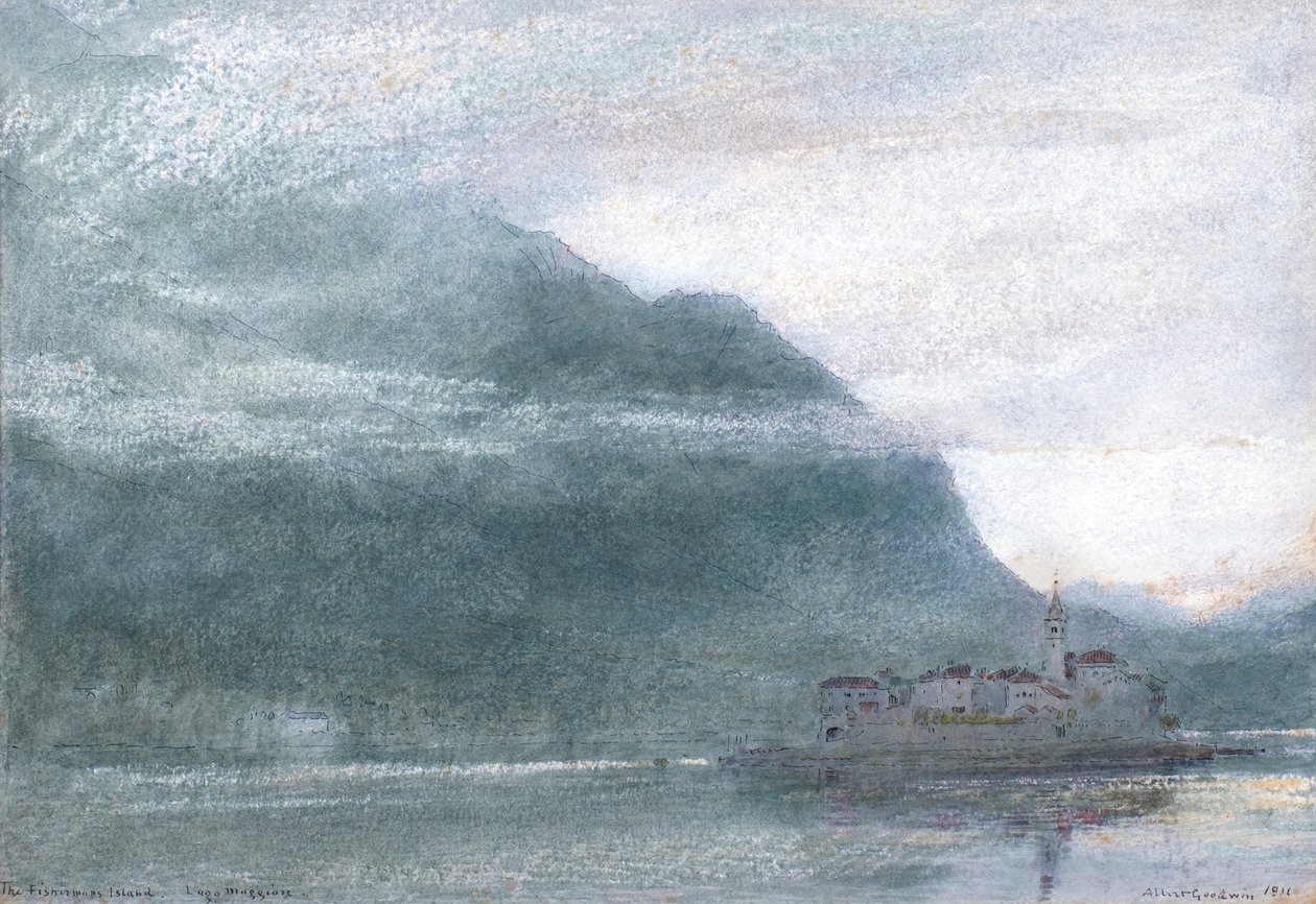 Wyspa rybacka. Jezioro Maggiore autorstwa Albert Goodwin