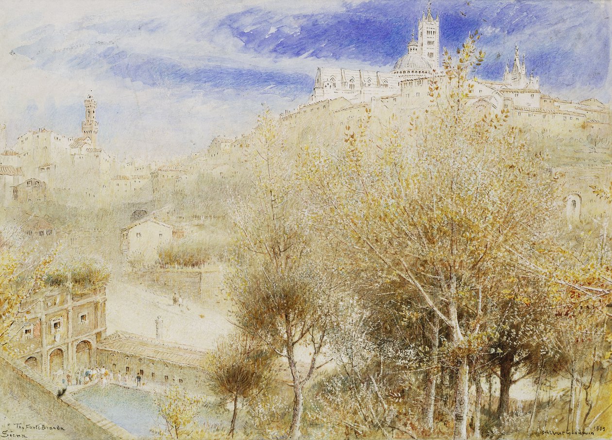 Fonte Branda, Siena, 1905 autorstwa Albert Goodwin