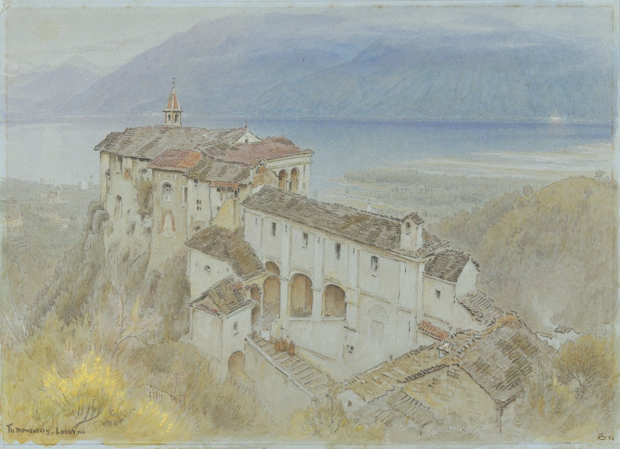 Klasztor, Locarno autorstwa Albert Goodwin