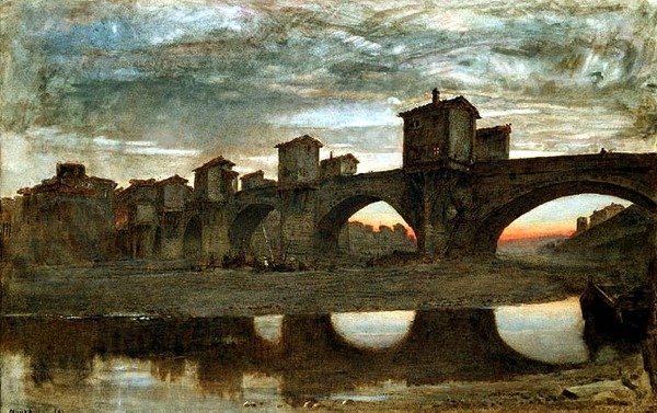 Ponte alla Grecia, przed rozbiórką, Florencja autorstwa Albert Goodwin
