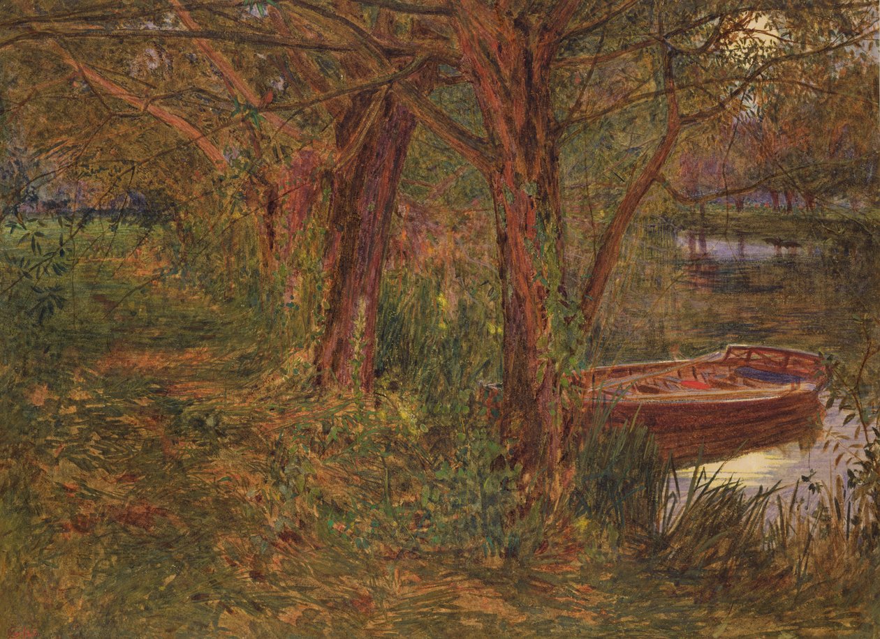 Rzeka o zmierzchu (wc z kolorem nadwozia na papierze) autorstwa Albert Goodwin