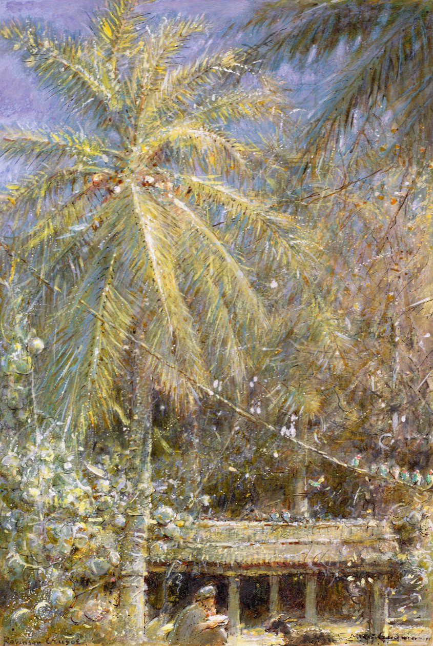 Historia wraku statku Robinsona Crusoe autorstwa Albert Goodwin