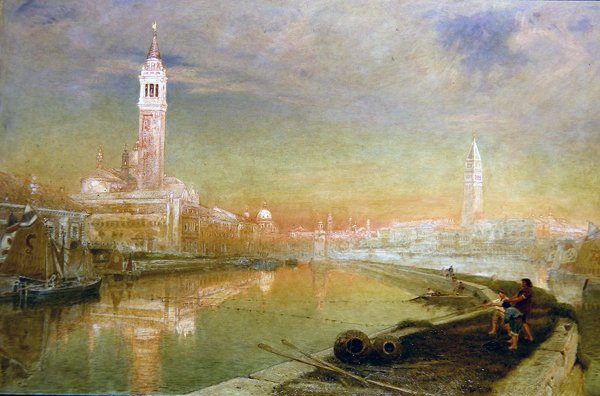 Wenecja- Świt Świętojańskiego (olej na płótnie) autorstwa Albert Goodwin