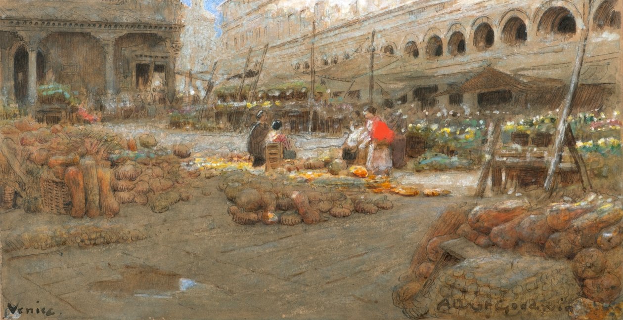 Wenecja (akwarela i akwarela na barwionym papierze) autorstwa Albert Goodwin