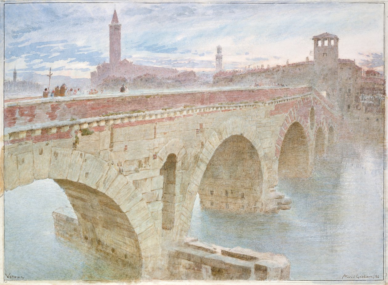 Werona, 1896 (wc na papierze) autorstwa Albert Goodwin