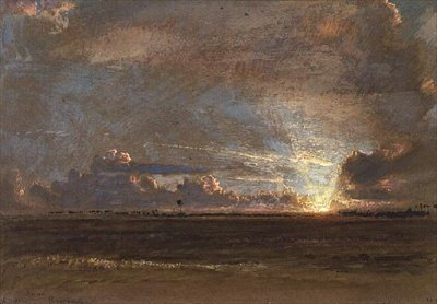 Zachód słońca w Indiach Zachodnich, Barbados autorstwa Albert Goodwin