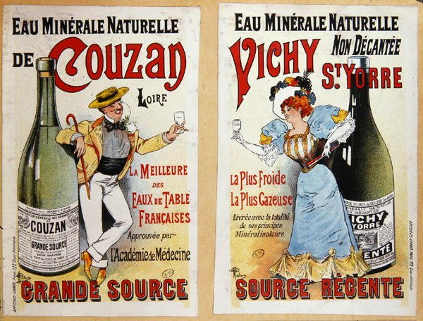 Reklama wody mineralnej Couzan i Vichy, ok. 1900 (kolor lito) autorstwa Albert Guillaume