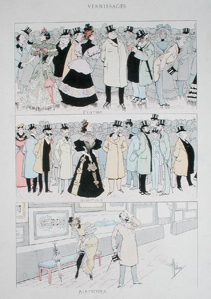 Otwarcie galerii, ok. 1900 (kolor lito) autorstwa Albert Guillaume
