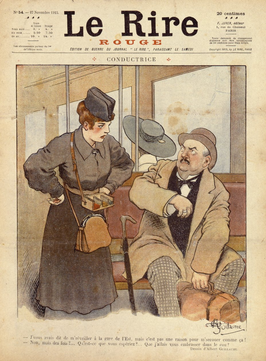 Dyrygent pociągu, rysunek z Le Rire Rouge, 27 listopada 1915 r. autorstwa Albert Guillaume