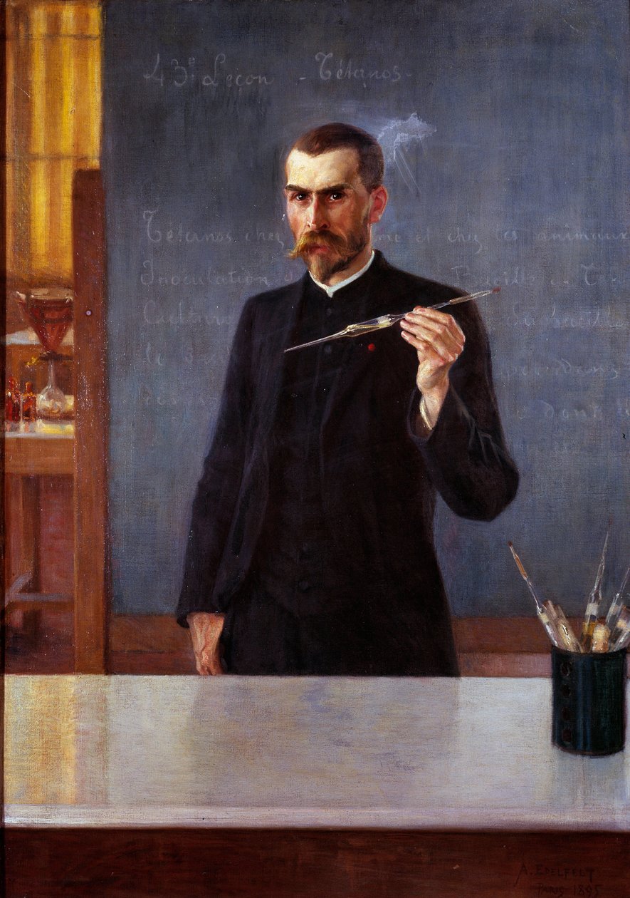 Portret doktora Emile Roux, asystenta Louisa Pasteura w 1894 r. Obraz Alberta Edelfelta (1854-1905) (wew.fin.) 1894 Paryż, musee Pasteur - Portret doktora Emile Roux, asystenta Louisa Pasteura, w 1894 r. Obraz Alberta Edelfelt (1854-1905) (fiński autorstwa Albert Gustaf Aristides Edelfelt