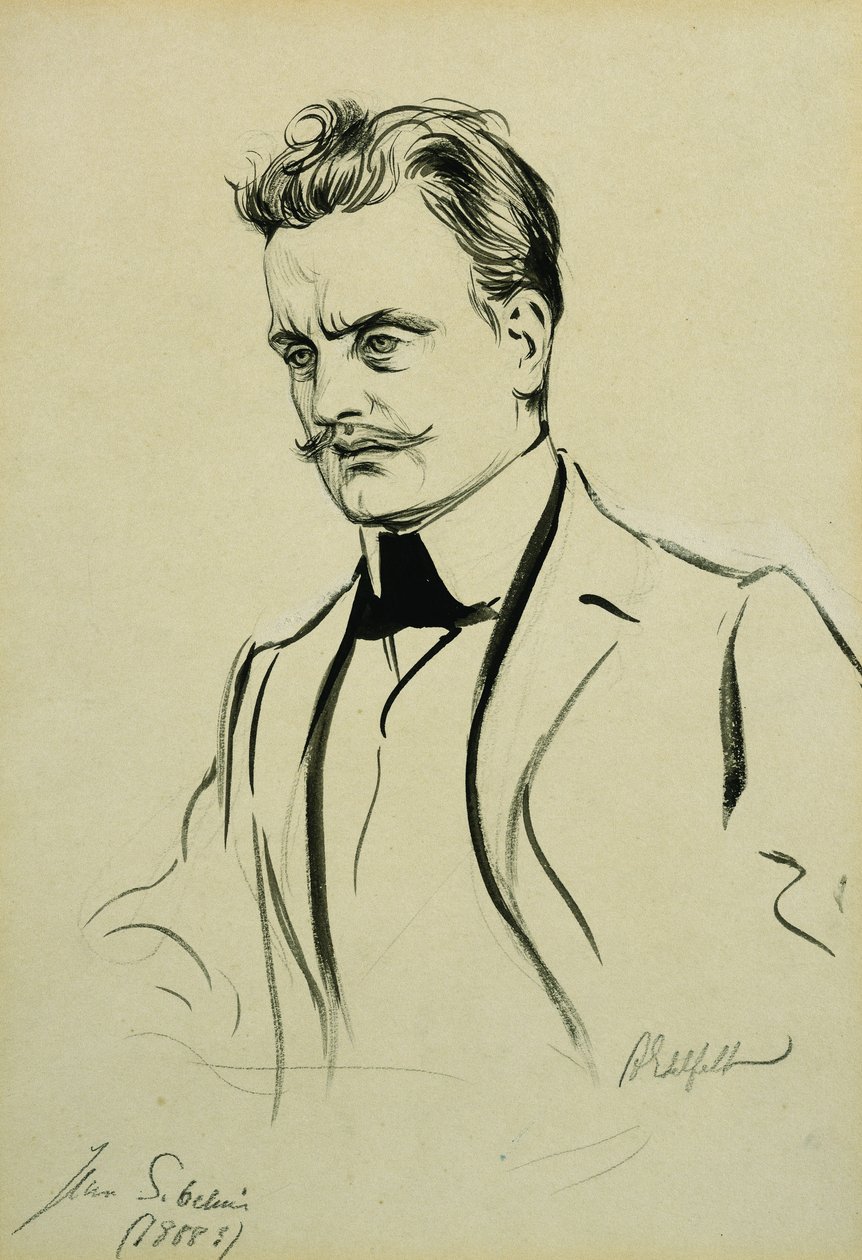 Portret kompozytora Jeana Sibeliusa, mały półtora, autorstwa Albert Gustaf Aristides Edelfelt