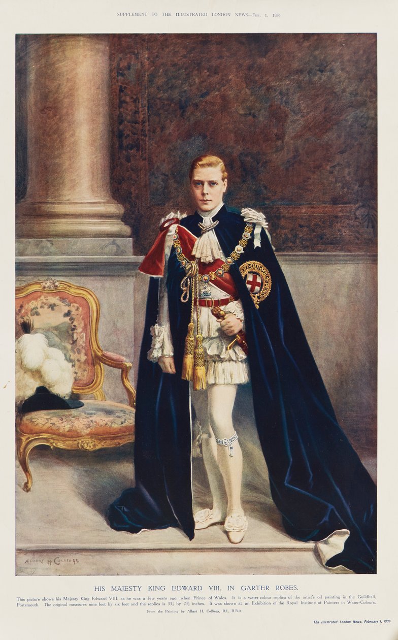 Król Edward VIII jako książę Walii autorstwa Albert Henry (after) Collings